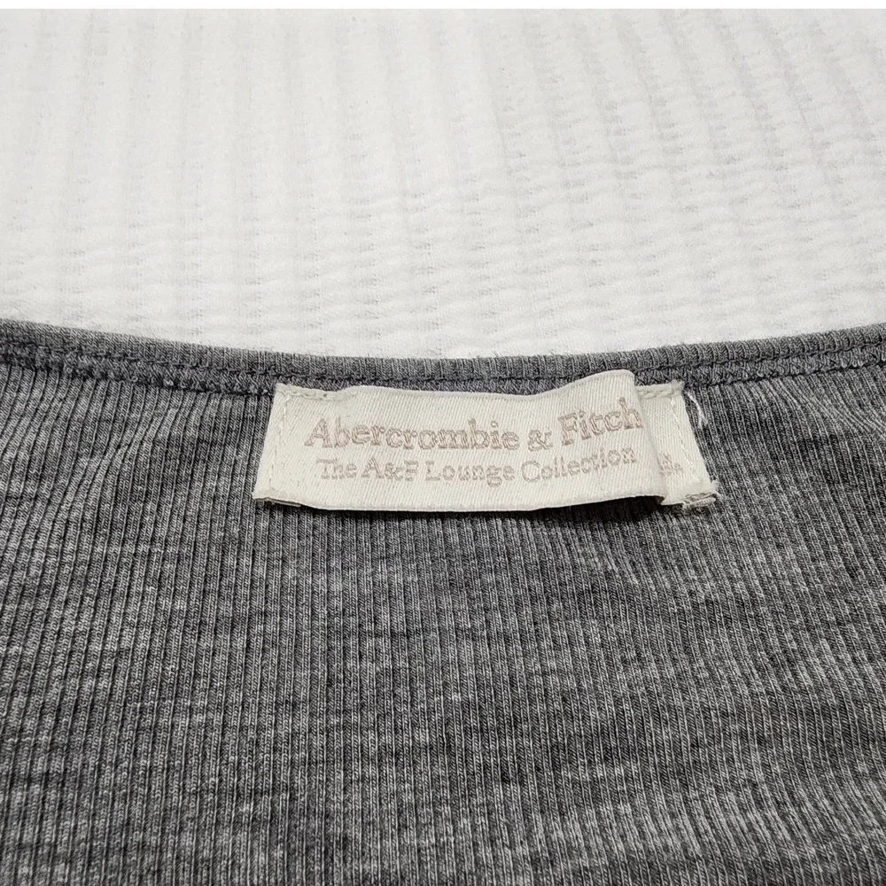 Abercrombie & Fitch Lounge Gray Ribbed Jersey Knit Long Sleeve Maxi Dress Small
